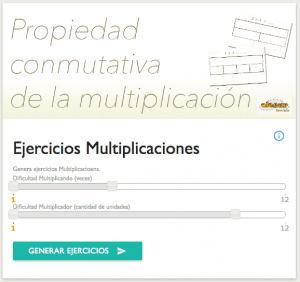 Aplicación: Realizar ejercicios propiedad conmutativa multiplicacón