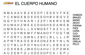 Descargar: Sopa de Letras - Cuerpo Humano