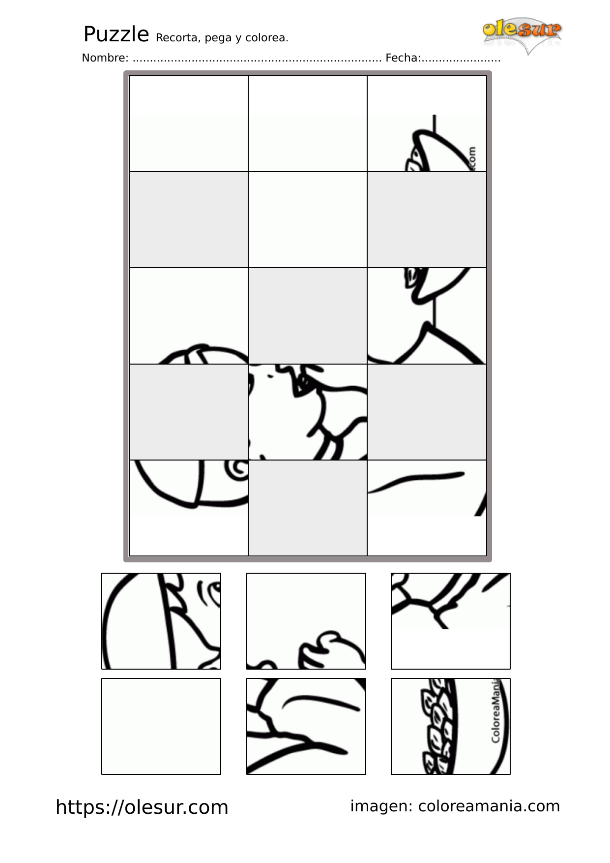 Descargar: Completa el Puzzle 3×5 para colorear- 2022-01-21. – olesur