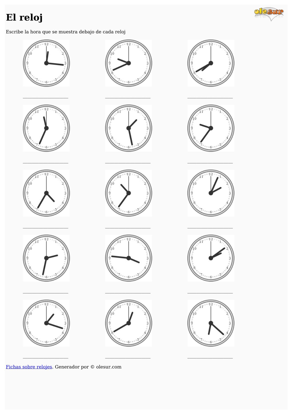 Descargar: Completa Relojes – Diferencias cada minuto – #10. – olesur