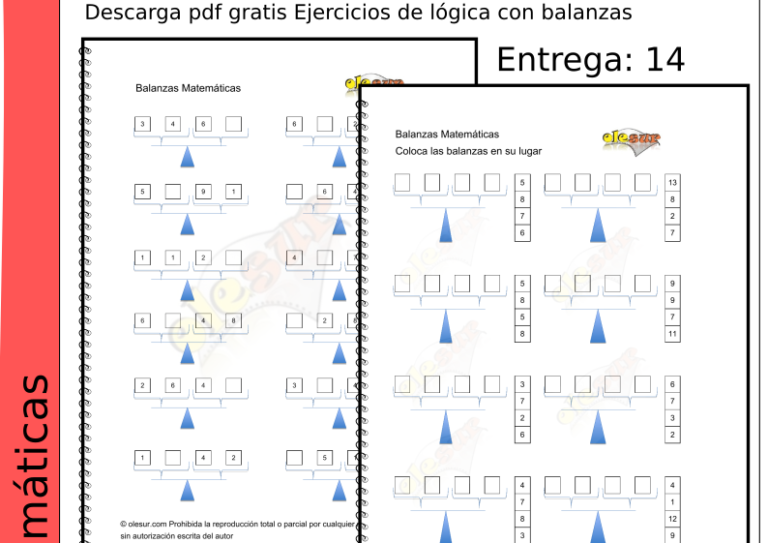 Descarga pdf gratis Ejercicios de lógica con balanzas 14.