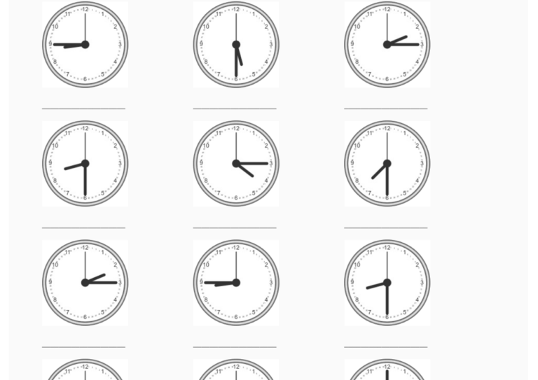 Completa Relojes – diferencias cada cuarto de hora – #19.