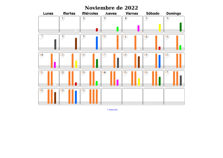 Calendario Matematico de Noviembre de 2022 con regletas cousienaire #15