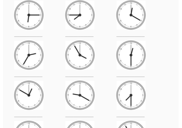 Completa Relojes – diferencias cada 5 minutos – #22.