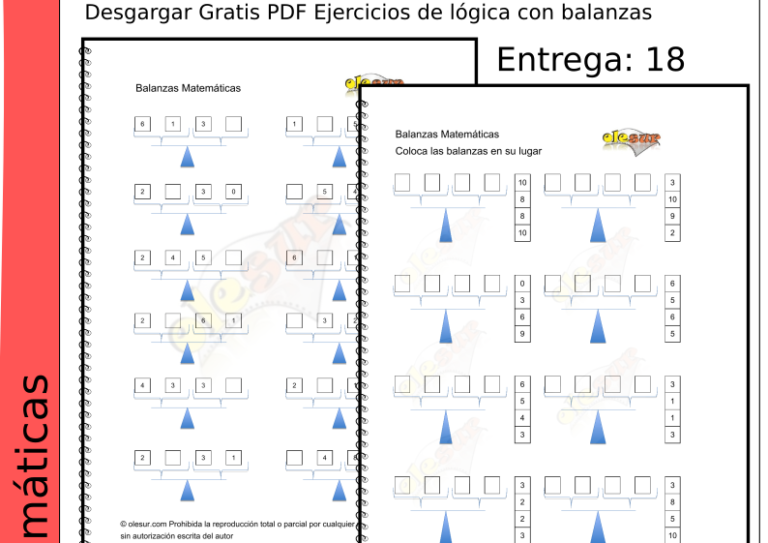 Desgargar Gratis PDF Ejercicios de lógica con balanzas 18.