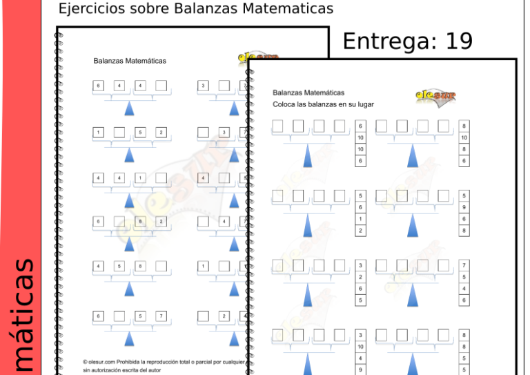 Ejercicios sobre Balanzas Matematicas 19.
