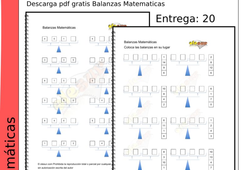 Descarga pdf gratis Balanzas Matematicas 20.