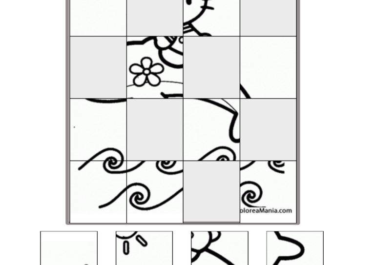 Completa el Puzzle 4×5 para colorear de delfin y kitty   – 2023-05-21.