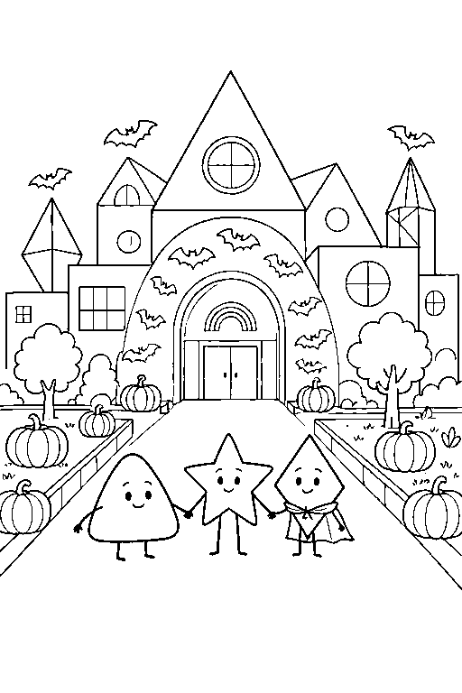 Miedi y el túnel de Halloween: dibujo para colorear