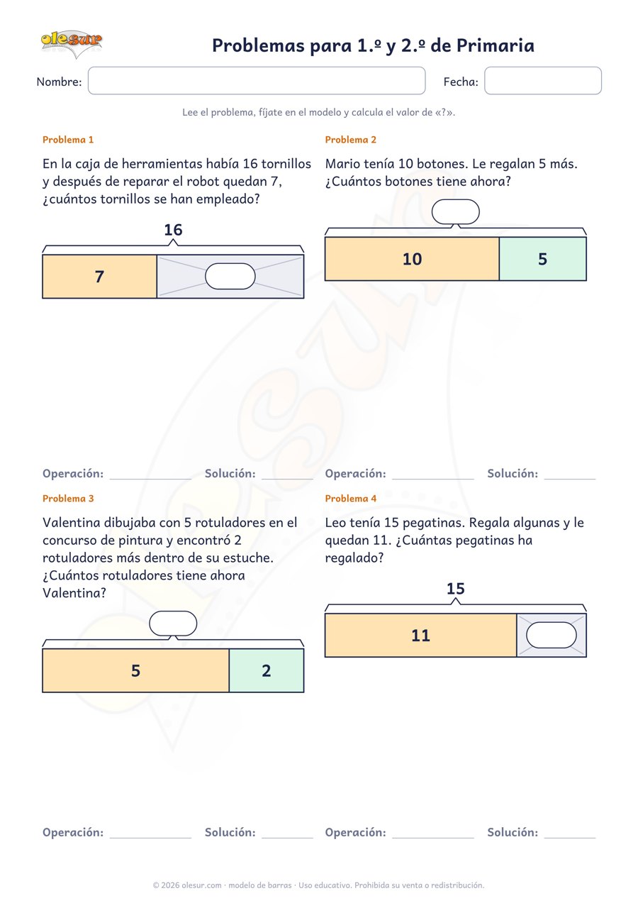 Ficha de problemas 1.º y 2.º