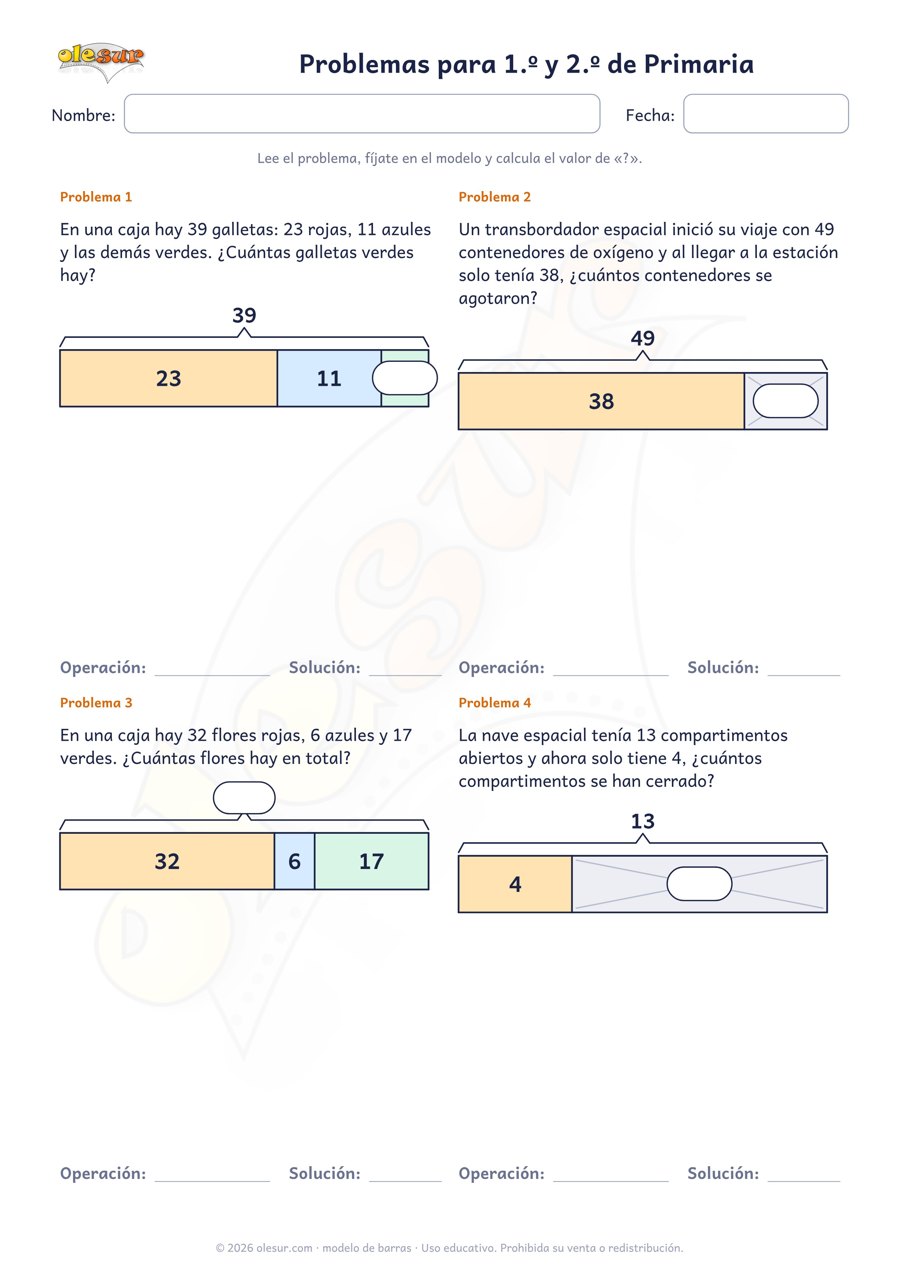 Ficha de problemas 1.º y 2.º
