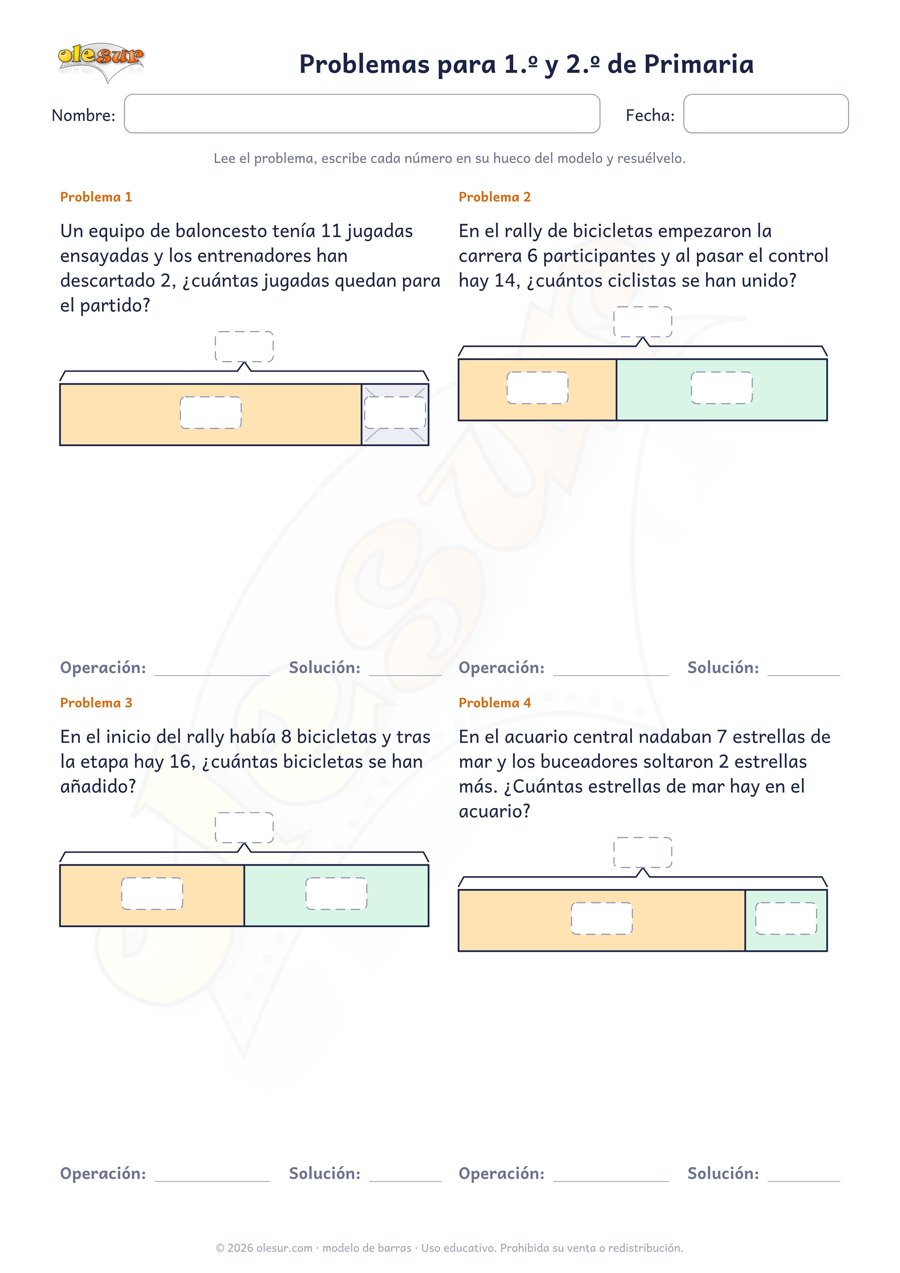 Ficha de problemas 1.º y 2.º