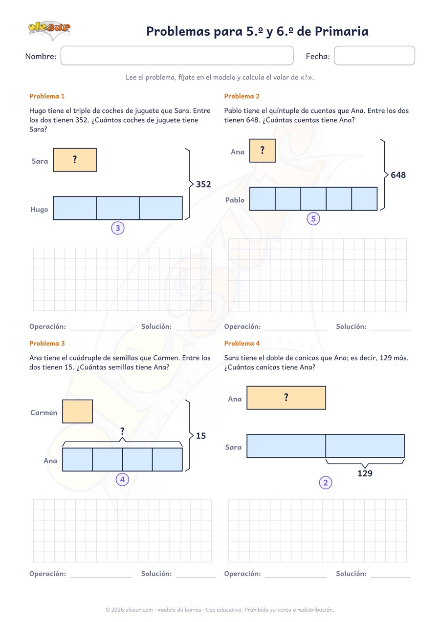 Ficha de problemas 5.º y 6.º