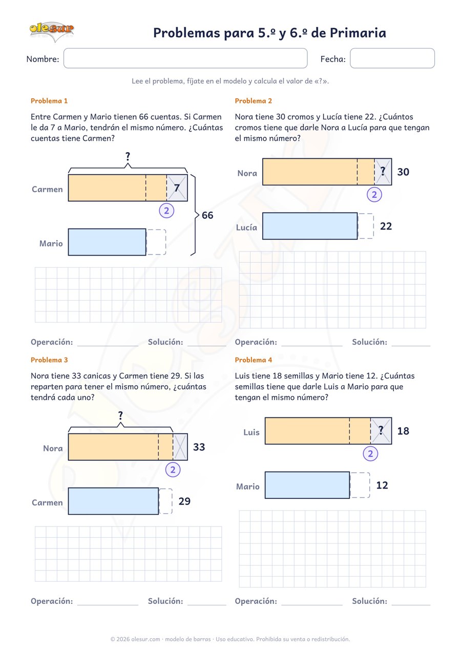 Ficha de problemas 5.º y 6.º