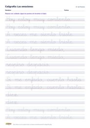 Caligrafía Las emociones (3.º de Primaria): repasa