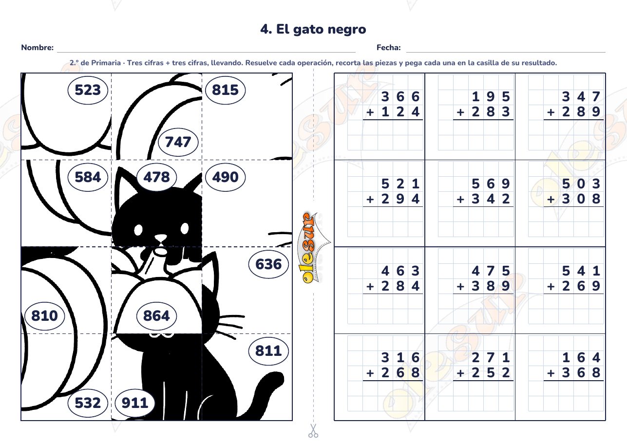 Puzle matemático: El gato negro