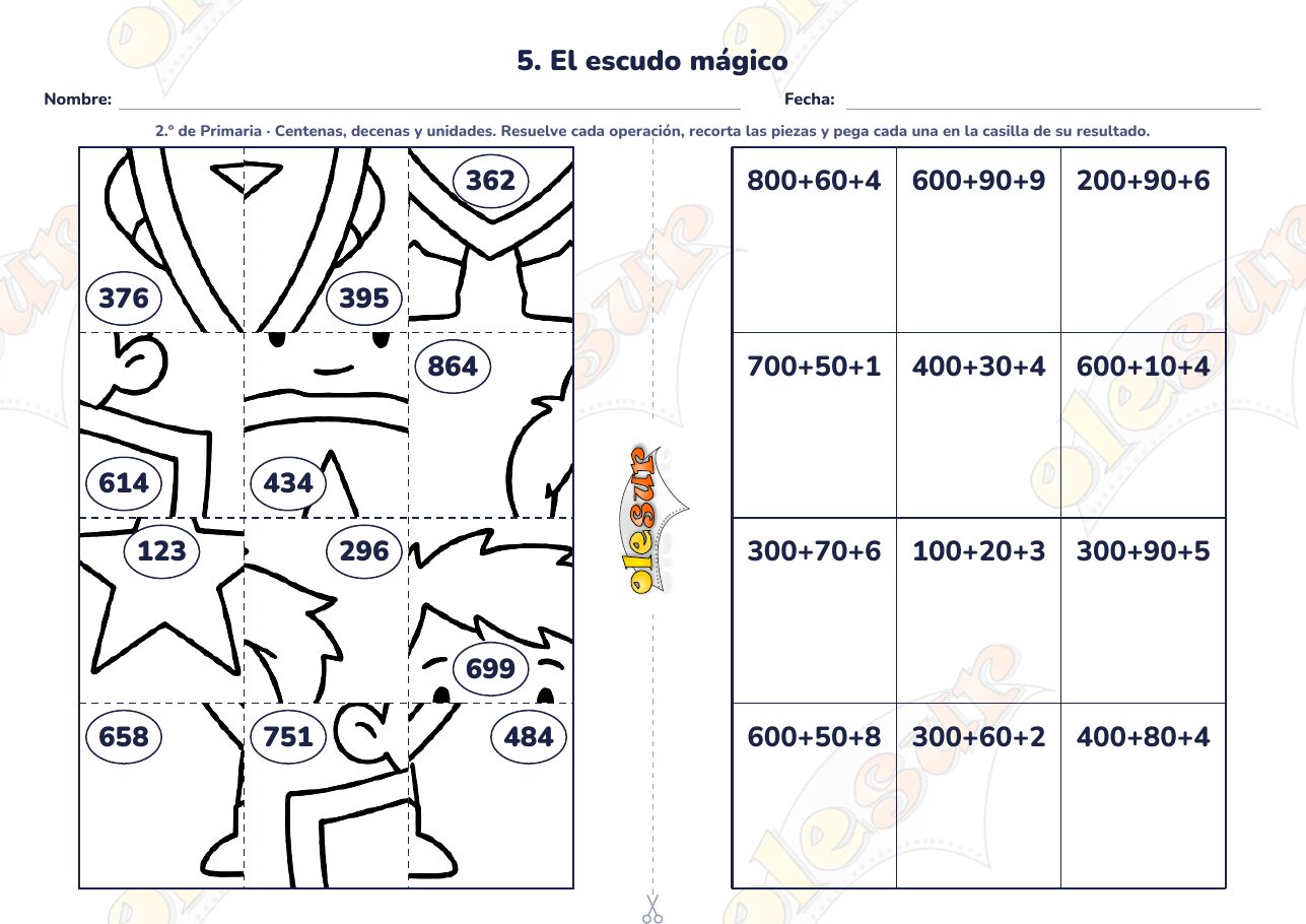 Puzle matemático: El escudo mágico